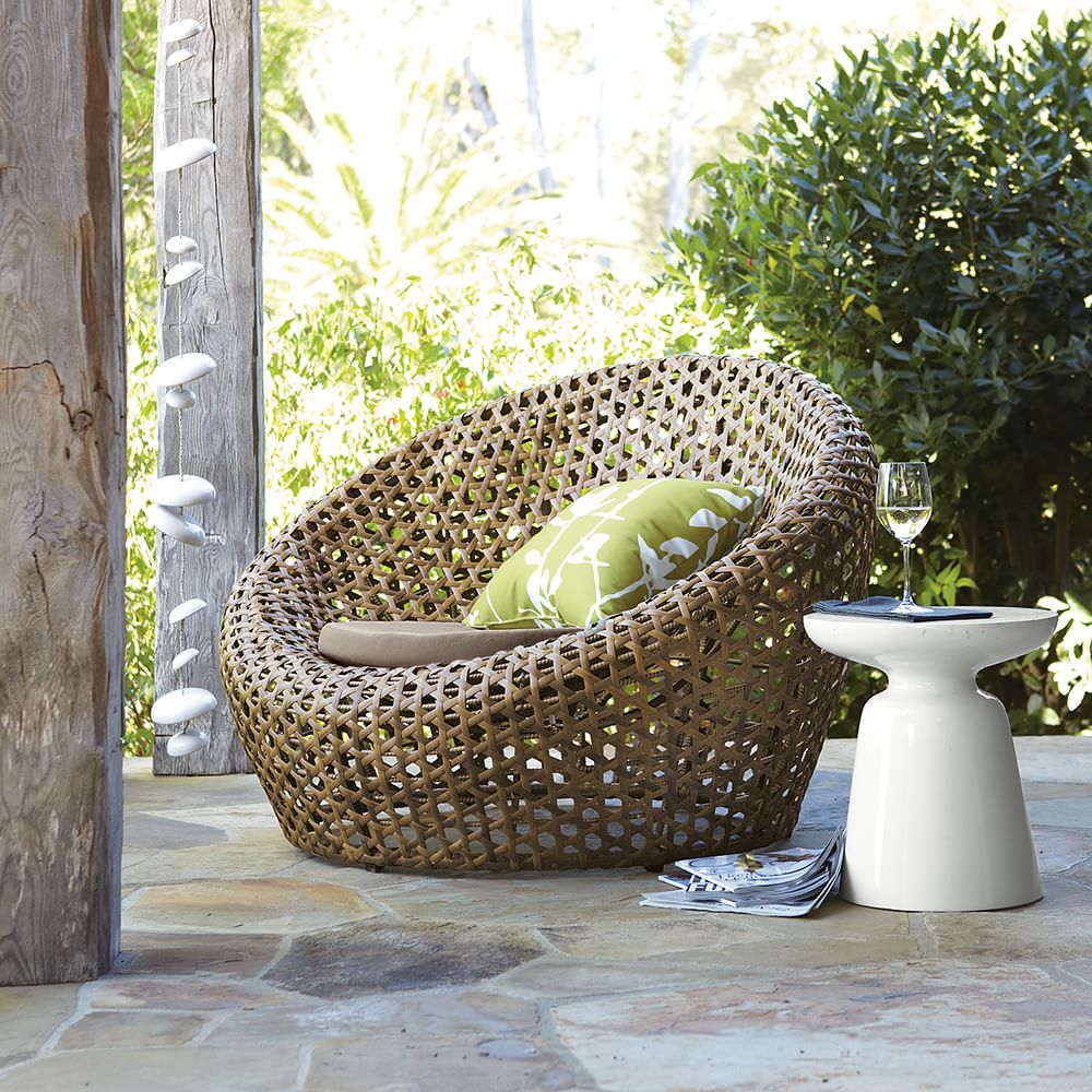Montauk Outdoor Nest Chair - Antique Palm | West Elm (US)
