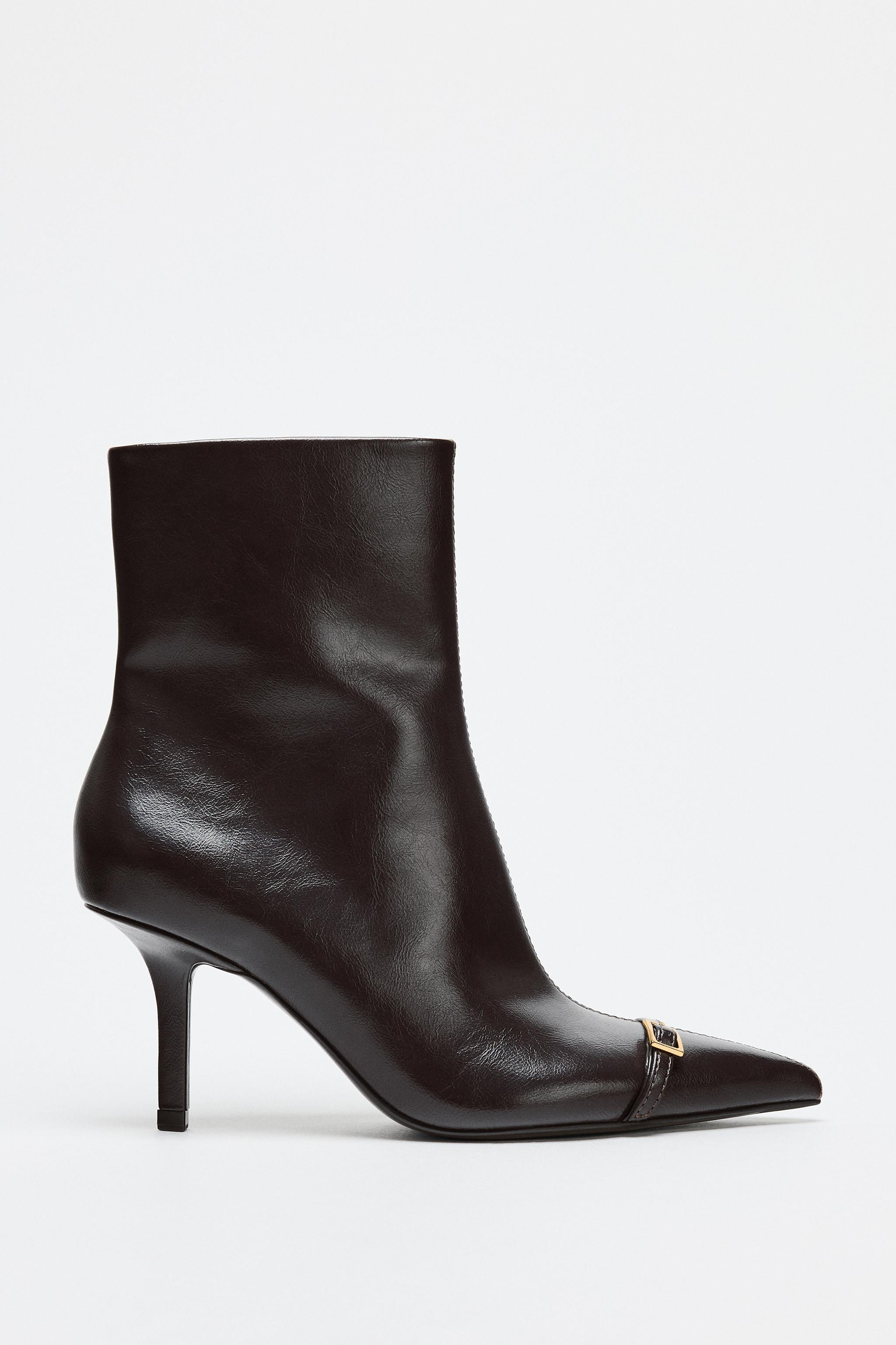 STILETTO HEEL ANKLE BOOTS WITH BUCKLE | Zara UK