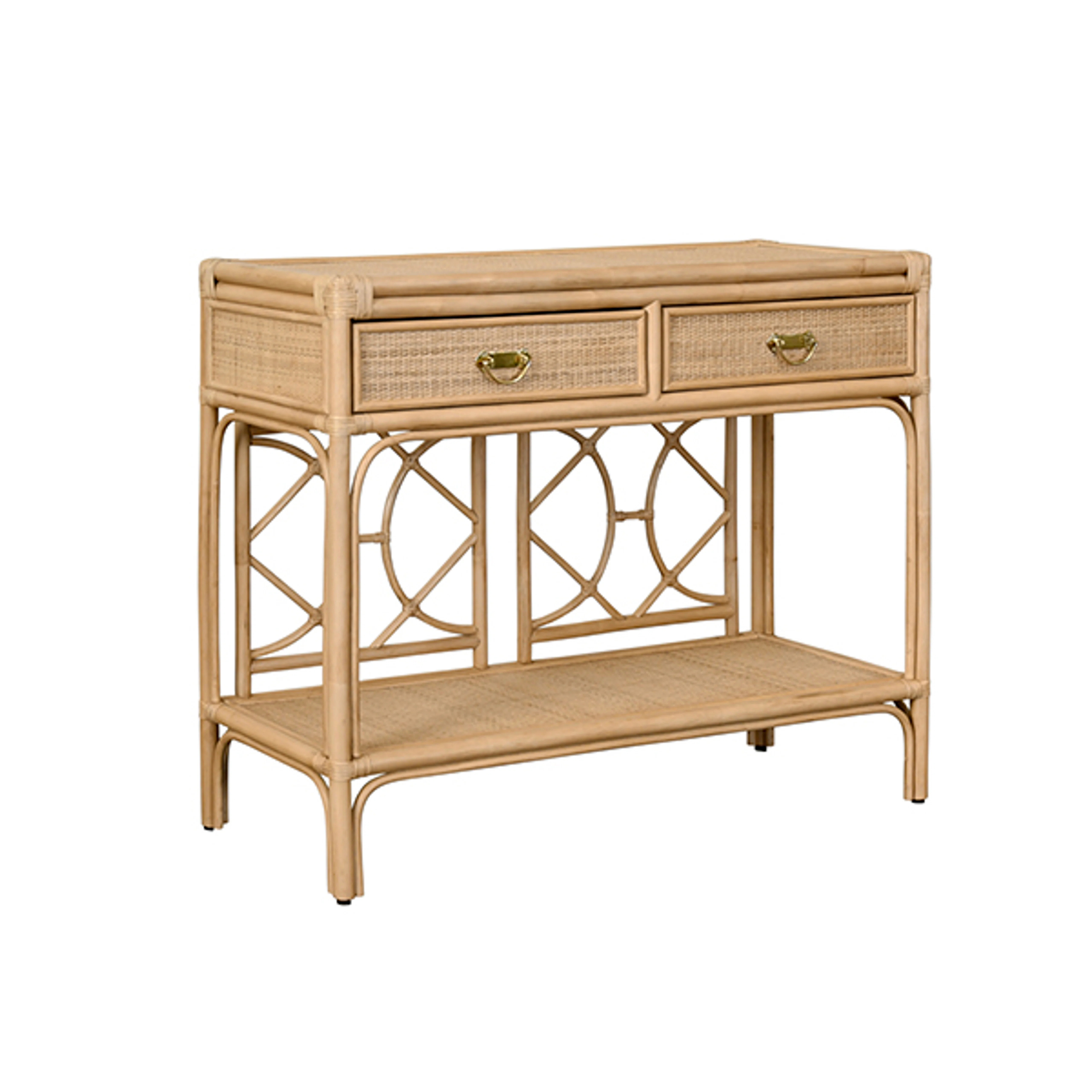 Two Drawer Console with Decorative Back Rattan | Wayfair North America