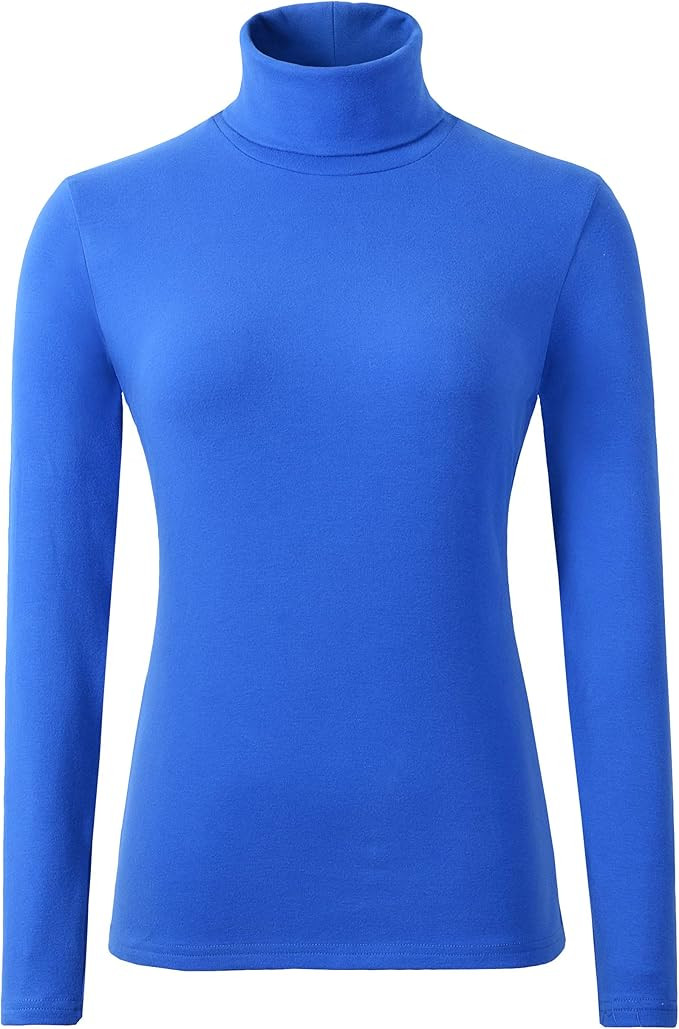 Women's Soft Cotton Turtleneck Top Basic Pullover Sweater | Amazon (US)