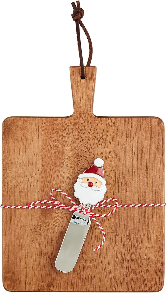 Mud Pie Square Mini Xmas Wood Serving, board 9" x 6 1/2" | spreader 4 3/4", BROWN | Amazon (US)