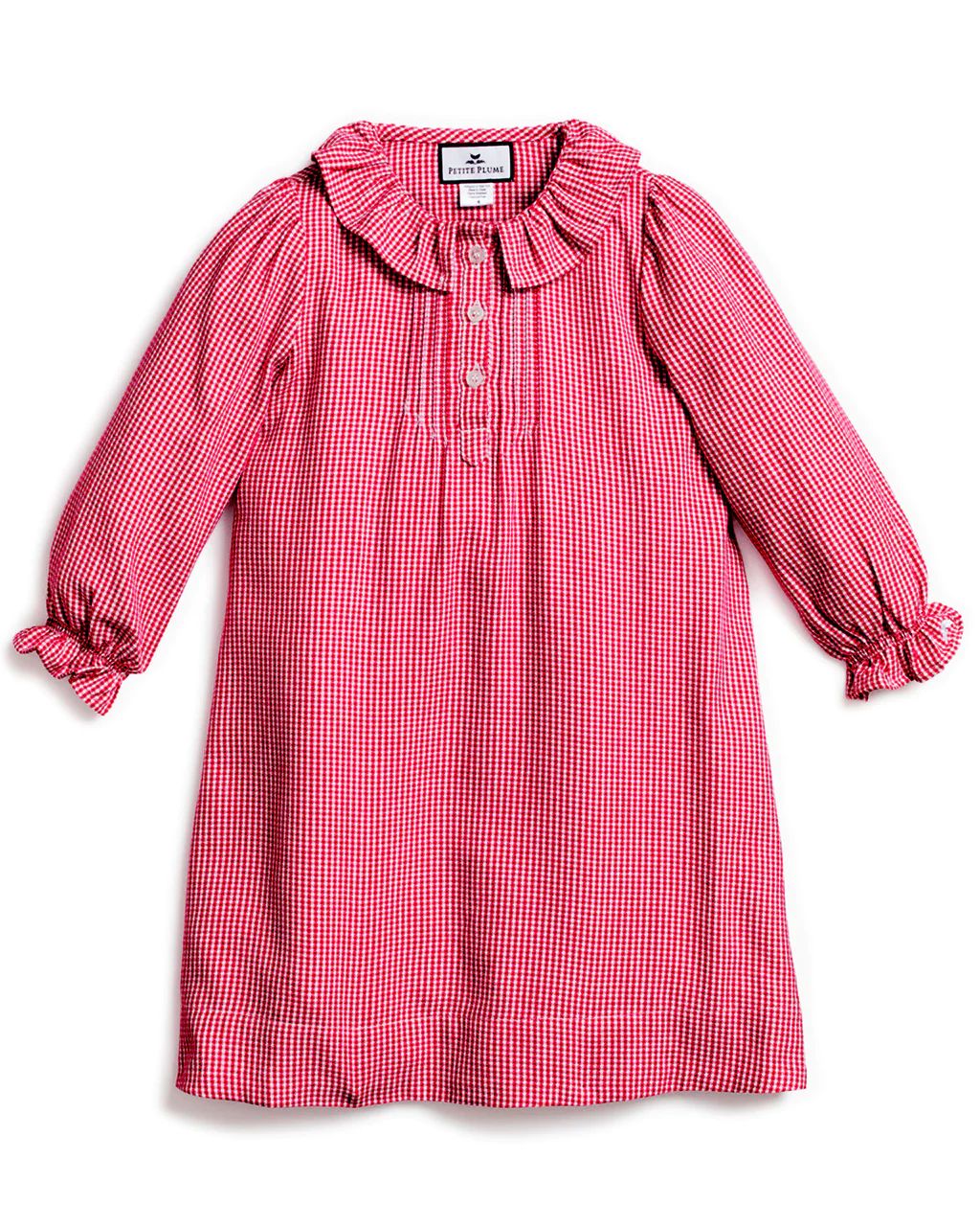 Children's Red Mini Gingham Victoria Nightgown | Petite Plume