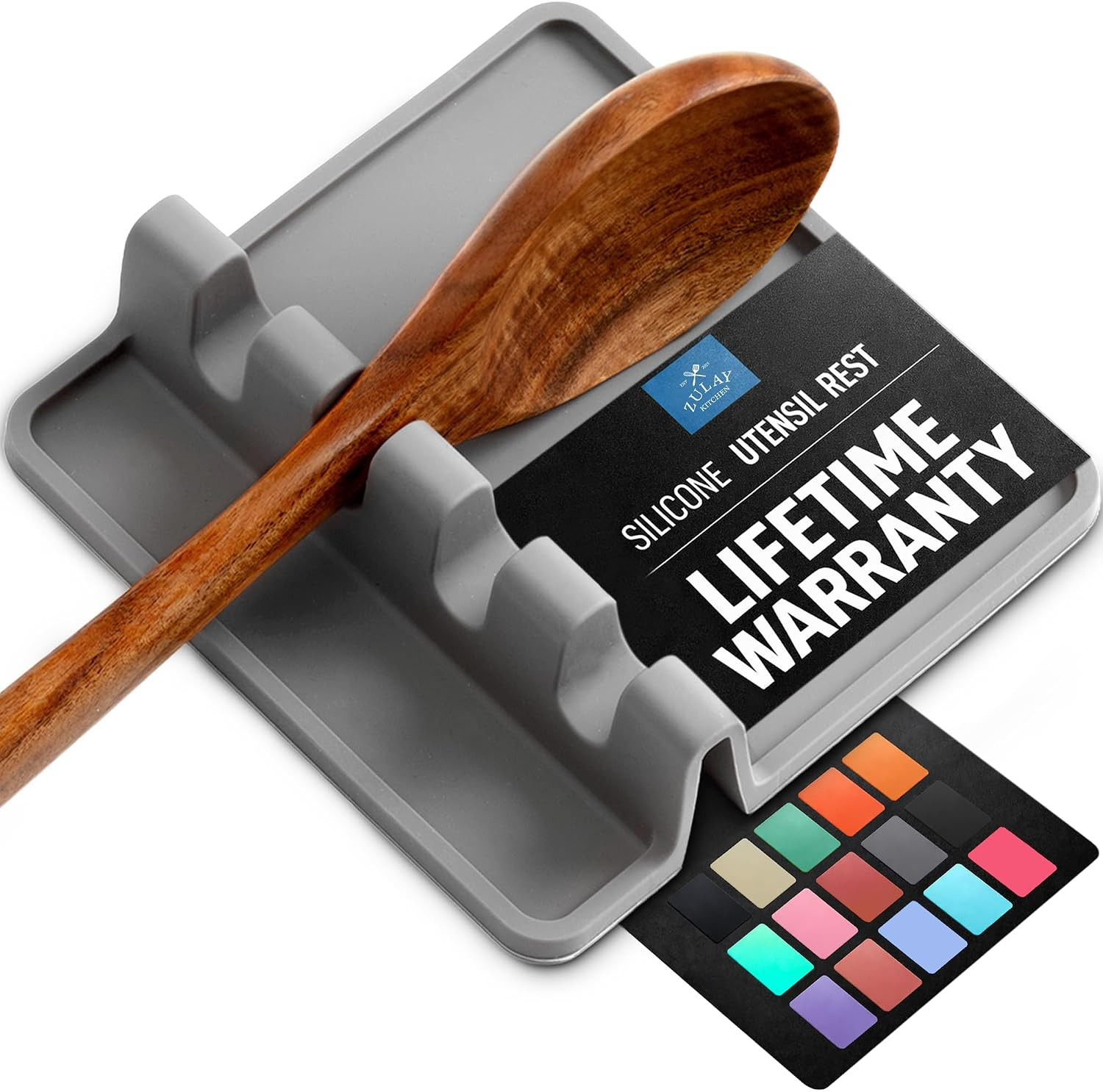Zulay Kitchen Spoon Rest for Multiple Utensils High Heat-Resistant Silicone Drip Pad, BPA-Free Spoon Holder for Stove Top, Kitchen Gadget Holder for Ladles, Tongs, Cooking Spatula - Makes Great Gift | Amazon (US)