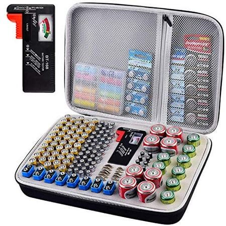 Battery Organizer Holder- Batteries Storage Containers Box Case with Tester Checker BT-168. Garage O | Walmart (US)