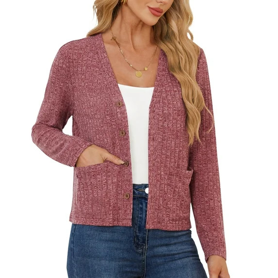 Asklazy Women's Open Front Cardigan Casual Loose Lightweight Sweater, Women's Plus Size XXL | Walmart (US)