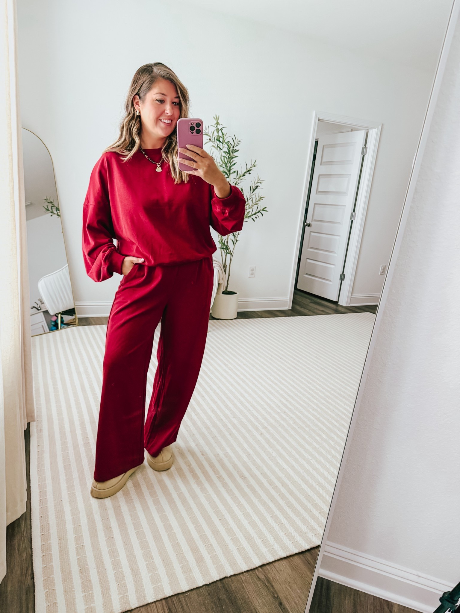 Matching set, loungewear 

Wearing large 

#LTKSeasonal #LTKHoliday #LTKFindsUnder50