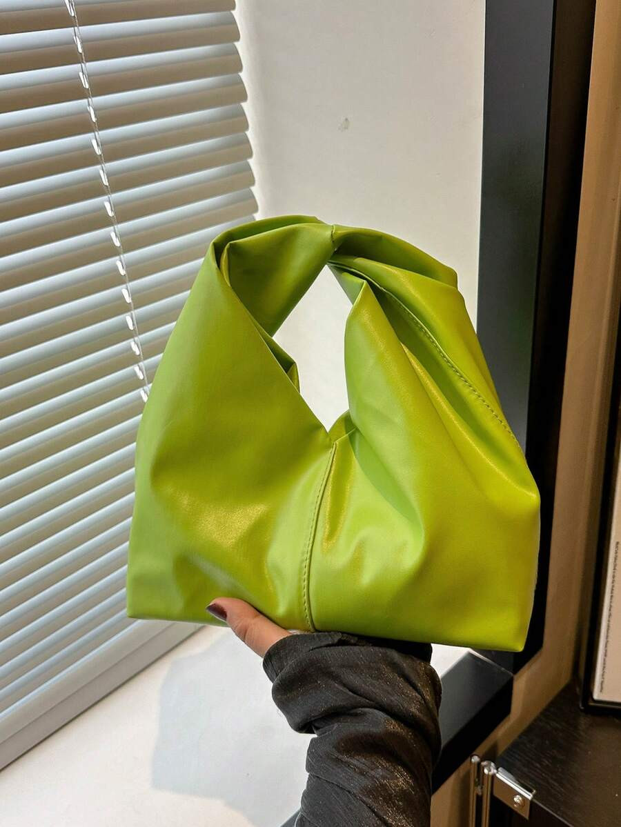 Fashionable Versatile Solid Color New PU Shoulder Bag, Casual Minimalist Textured Baguette Small ... | SHEIN