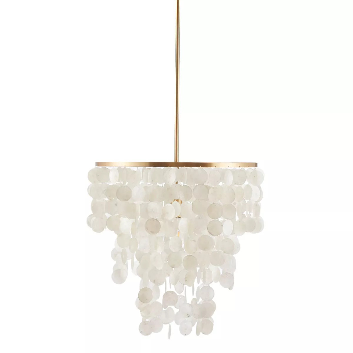 Isla Chandelier White: Ink+Ivy Capiz Shell, Gold Base, 1-Light, 60W, Adjustable Height | Target