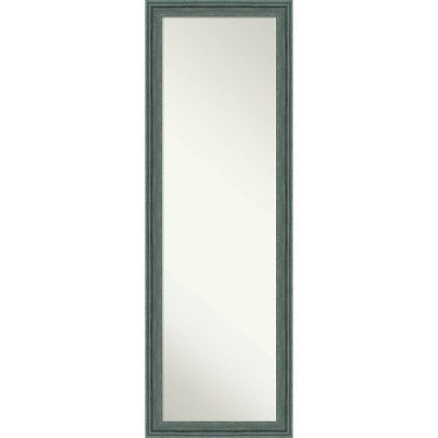 18"x52" Non-Beveled Upcycled Wood on The Door Mirror Teal/Gray - Amanti Art: Full-Length, Wall-Mountable, Includes Hooks | Target