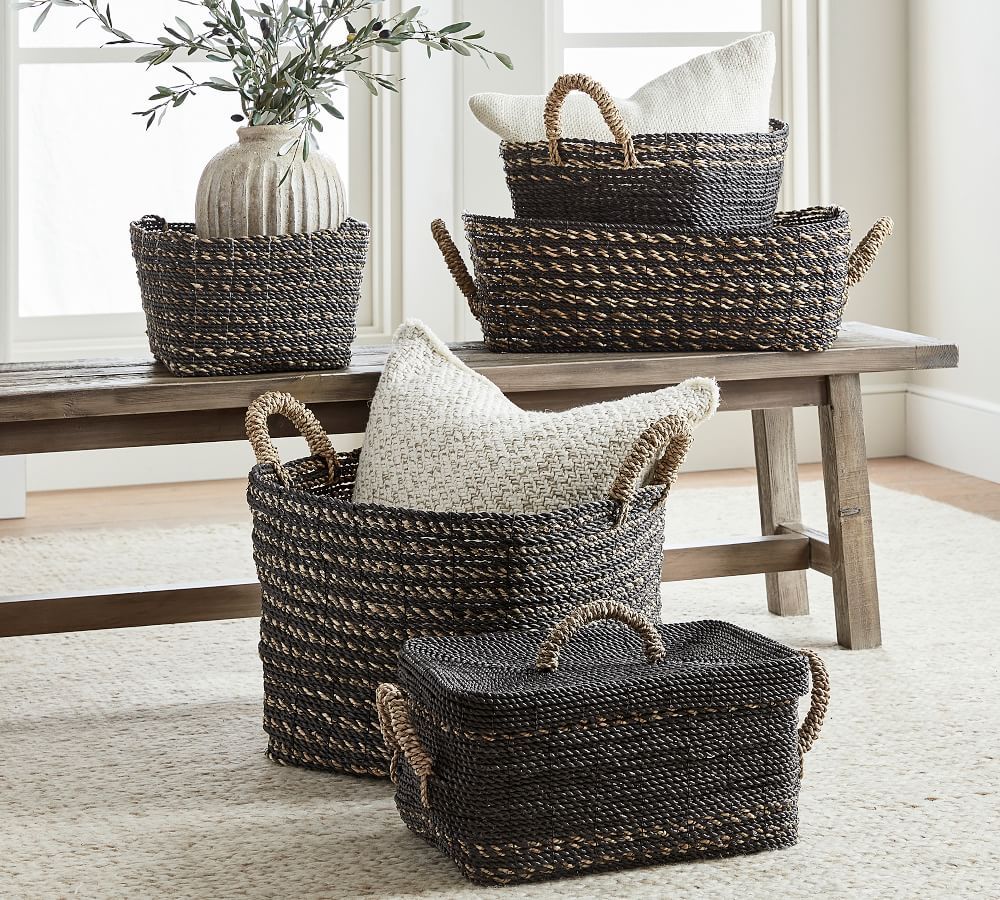 Asher Handwoven Seagrass Baskets | Pottery Barn (US)