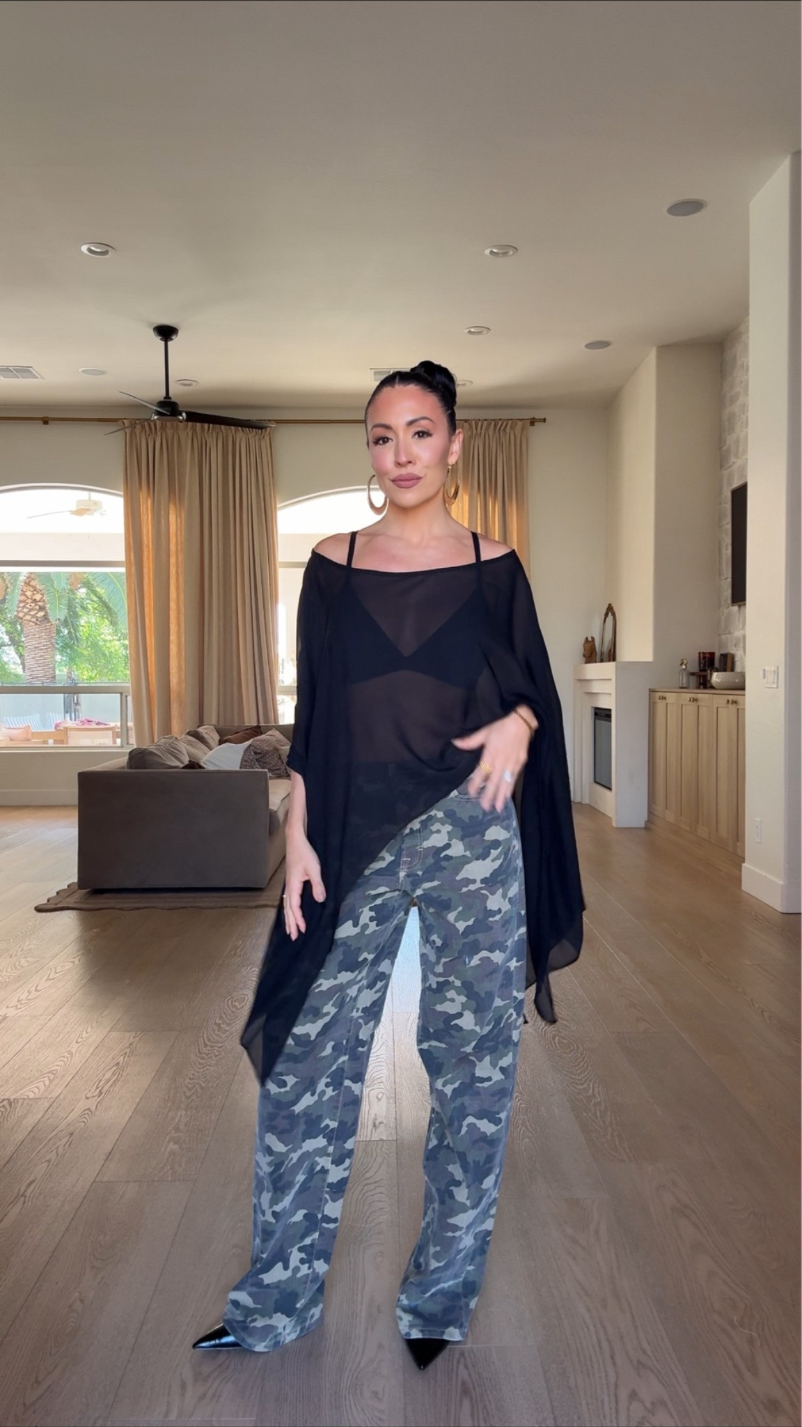 Amazon cape top outfit idea 
Size small top 
Size small bralette 
Camo jeans 
Steve Madden heels

#LTKootd #LTKSeasonal #LTKgrwm