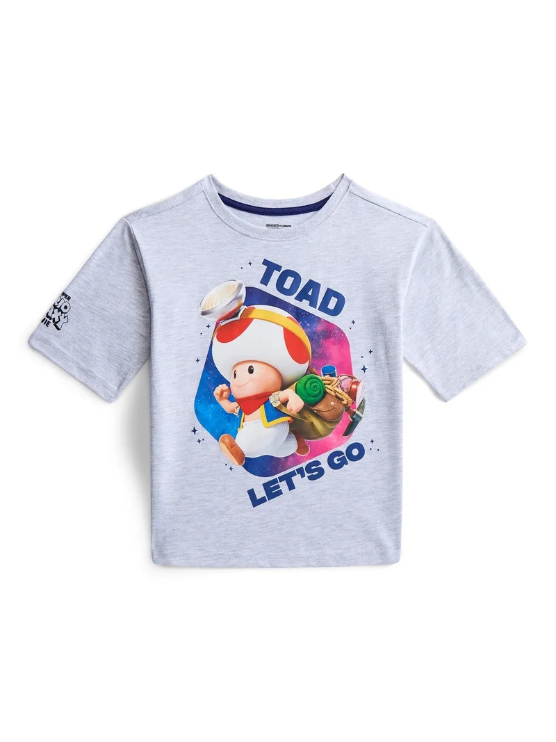 Super Mario Galaxy Movie Boys Toad Graphic Tee with Short Sleeves, Sizes 4-18 | Walmart (US)