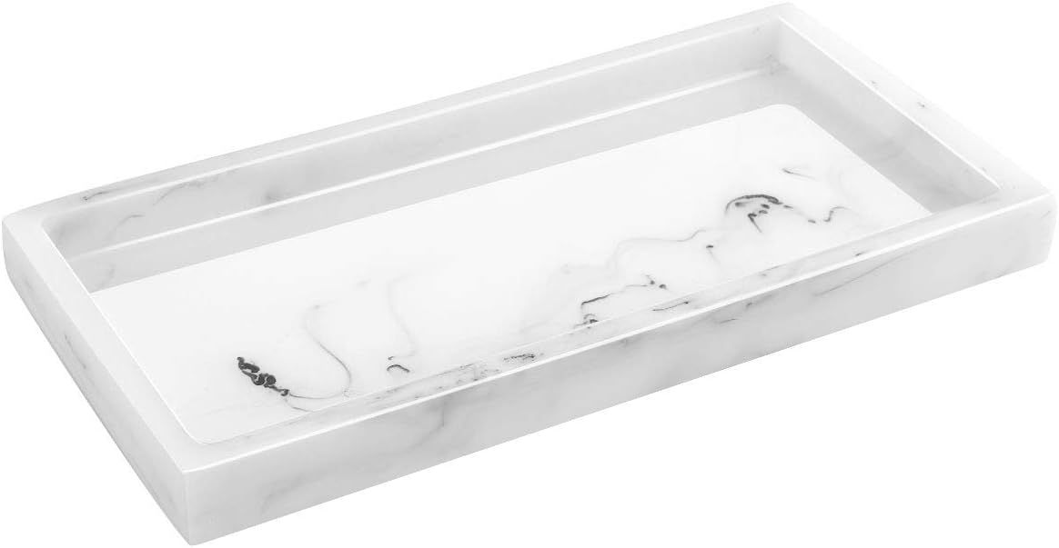 Luxspire Bathroom Vanity Tray, Resin Dresser Jewelry Ring Dish Tank Storage Kitchen Sink Countert... | Amazon (US)