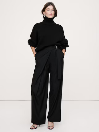 High-Rise Straight Crossover Flannel Pant | Banana Republic (US)