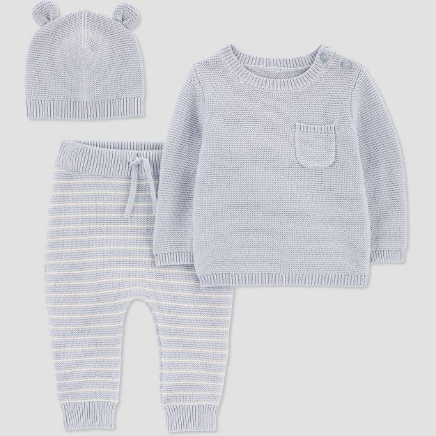 Carter's Just One You® Baby 3pc Bear Top & Bottom Set - Gray | Target