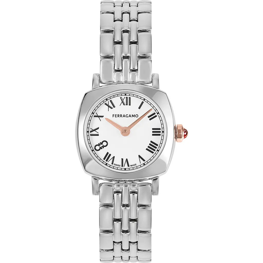 FERRAGAMO Soft Square Bracelet Watch, 23mm in Stainless Steel at Nordstrom | Nordstrom