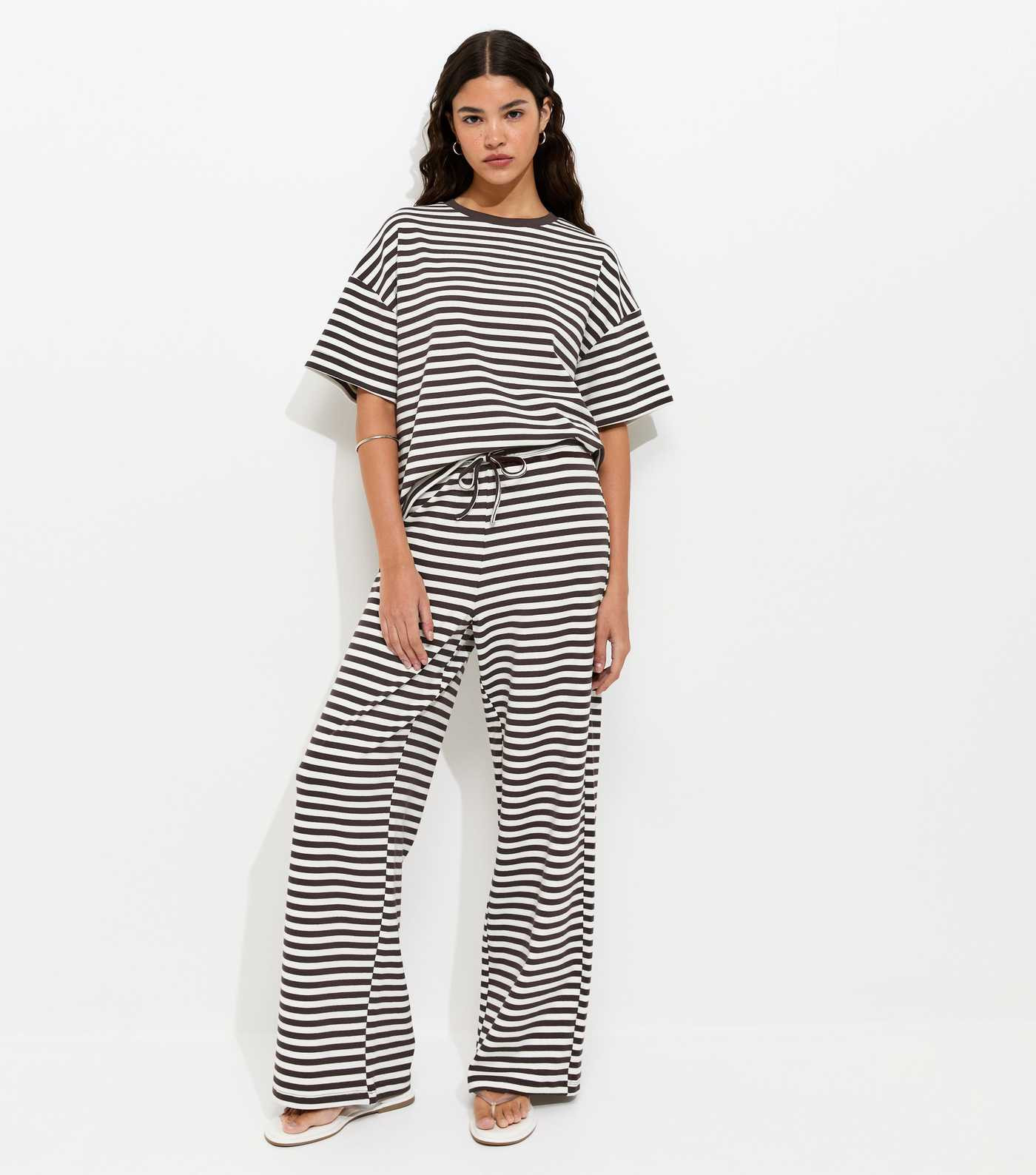 Brown Striped Wide Leg Trousers | New Look | New Look (UK)
