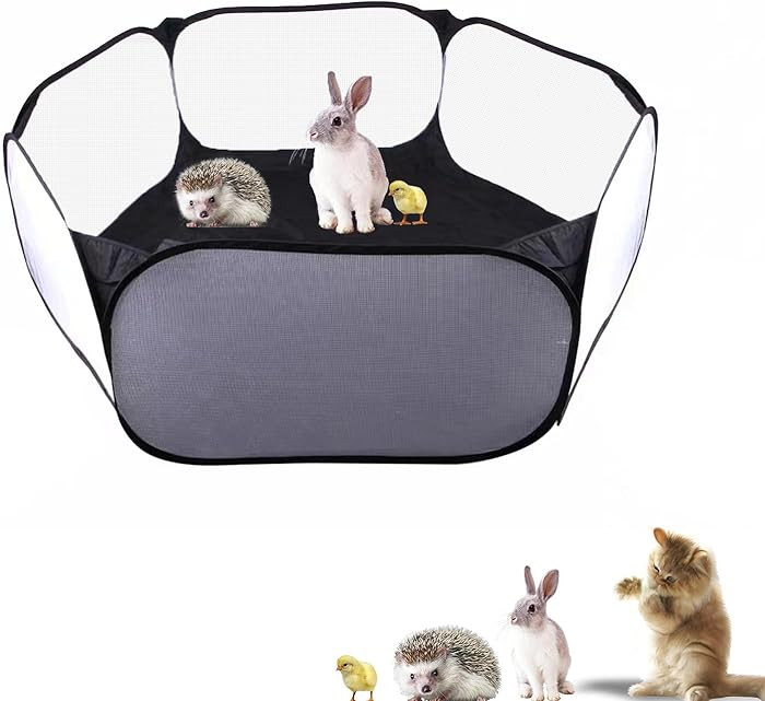 Small Animals Playpen, Portable Pop-up Open Interactive Pet Tent, Indoor Outdoor Fence for Rabbit... | Amazon (US)