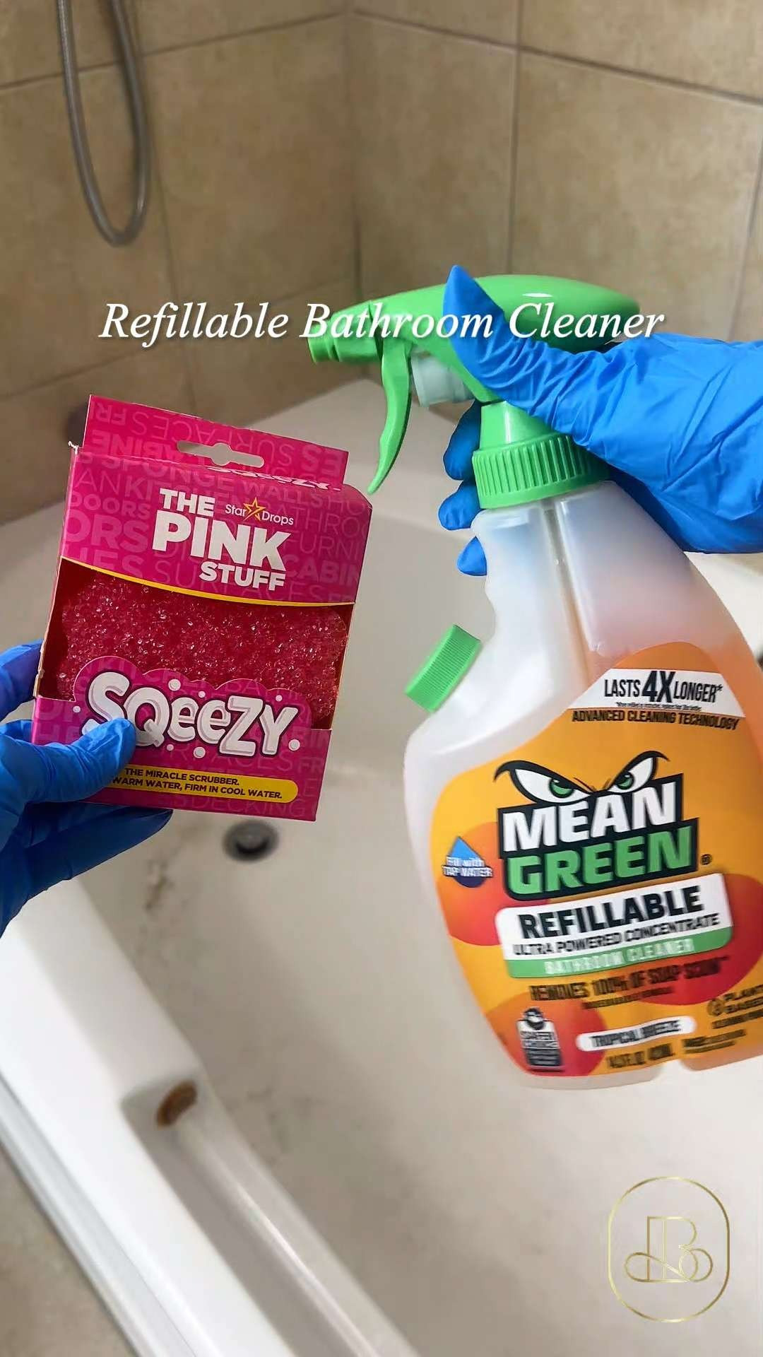 Say goodbye to stubborn soap scum and hello to a brilliant shine! 🛁  I love that the Stardrops Scrubber Sponge fits perfectly in your hand and reaches every corner of the tub, while the Mean Green Cleaner dissolves hard water buildup on contact. Perfect for glass shower doors and porcelain tubs, and a must-have for a quick mid-week refresh. 🚿 #StardropsScrub #BathroomHacks #MeanGreen #Stardrops #CleaningHacks #HomeMaintenance 

#LTKHome