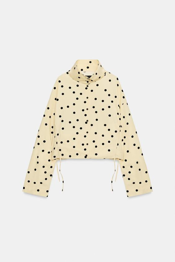 GATHERED POLKA DOT JACKET | Zara UK