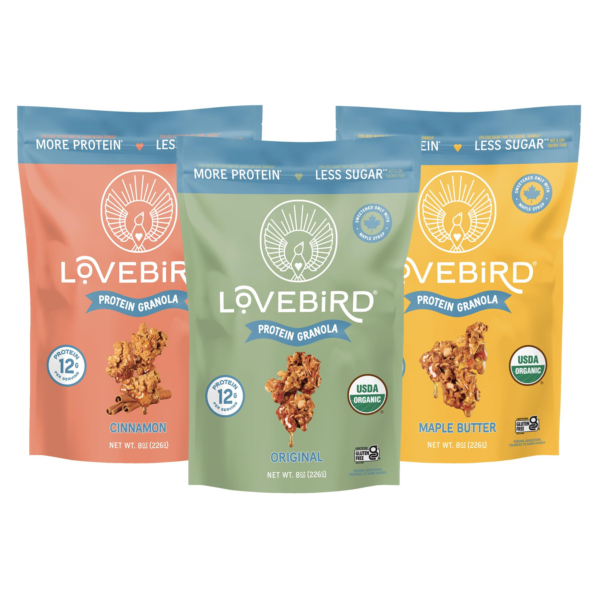 Lovebird Gluten Free Granola - Organic Protein Granola - 7 Real Ingredients - No Refined Sugar & ... | Amazon (US)