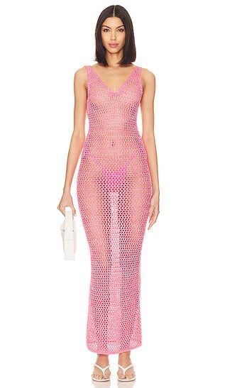 Pilar Crochet Maxi | Pink Crochet Dress Outfit | Crochet Maxi Dress Outfit | Pink Sheer Dress | Revolve Clothing (Global)