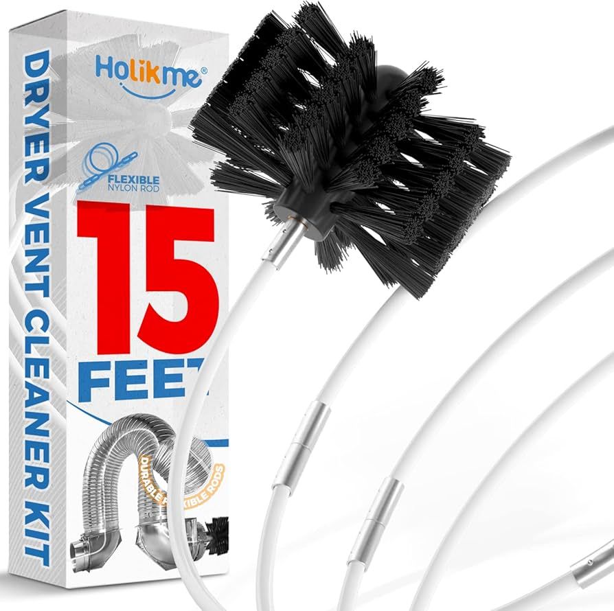 Holikme 15 Feet Dryer Vent Cleaning Brush, Lint Remover, Extends Up to 15 Feet, Synthetic Brush H... | Amazon (US)