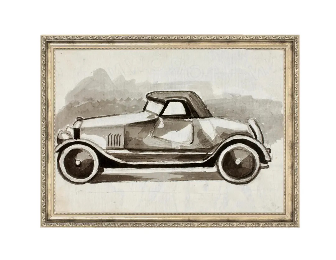 Roadster Vintage Painting | Kids Bedroom Decor | Nursery Print Wall Art | Etsy (US)