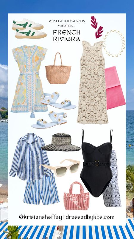 If I were going to a vacation in the French Riviera this summer these summer outfits / vacation outfits would be what I would be packing! Matching sets in stripes, comfy sneakers for sight seeing, a straw hat, sandals, and crochet cover up! Someone please go on this vacation for me - baby arrives so soon and summer is making me crave a vacation! 💕🥰

#LTKtravel #LTKSeasonal