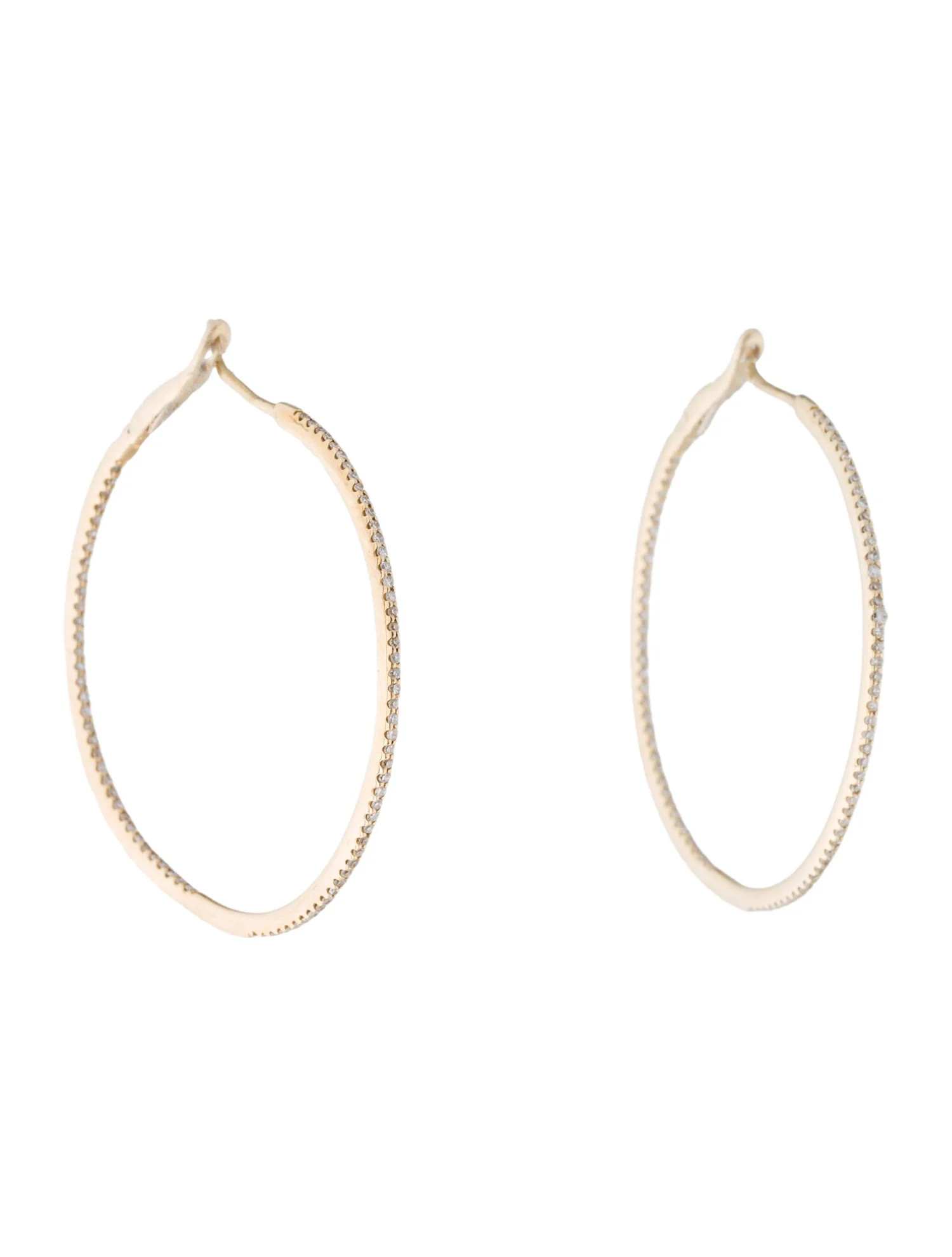 14K Diamond Hoop Earrings | The RealReal