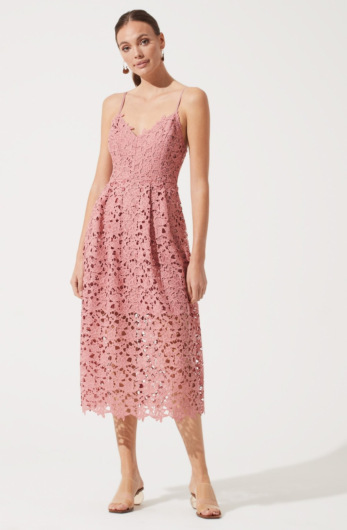 Lace A Line Midi Dress | ASTR The Label (US)
