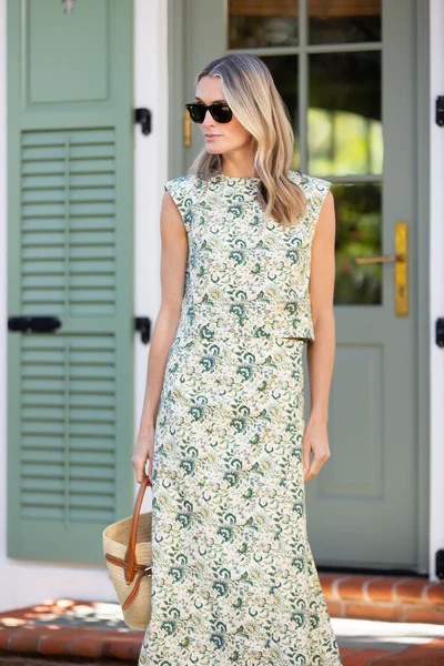 Slim Top Poplin - Garden Jonchet Chintz | Julia Amory