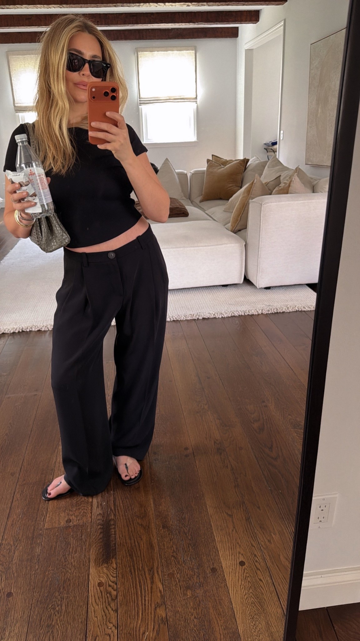 OOTD

Tee small 
Trousers size 2 - also linked a Zara pair that looks like a super similar fit for way less! 
Sandals tts 