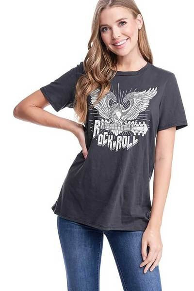 Rock Eagle Graphic Tee in Black | Glik's