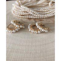 Tiny pearl hoop earring, 14kgf gold hoops, dainty handmade jewelry, elegant gold hoops, June birthstone, gift for mom daughter or friend | Etsy (US)