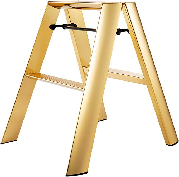 Hasegawa Ladders Lucano Step Stool Premium Edition 2 Step Gold | Amazon (US)