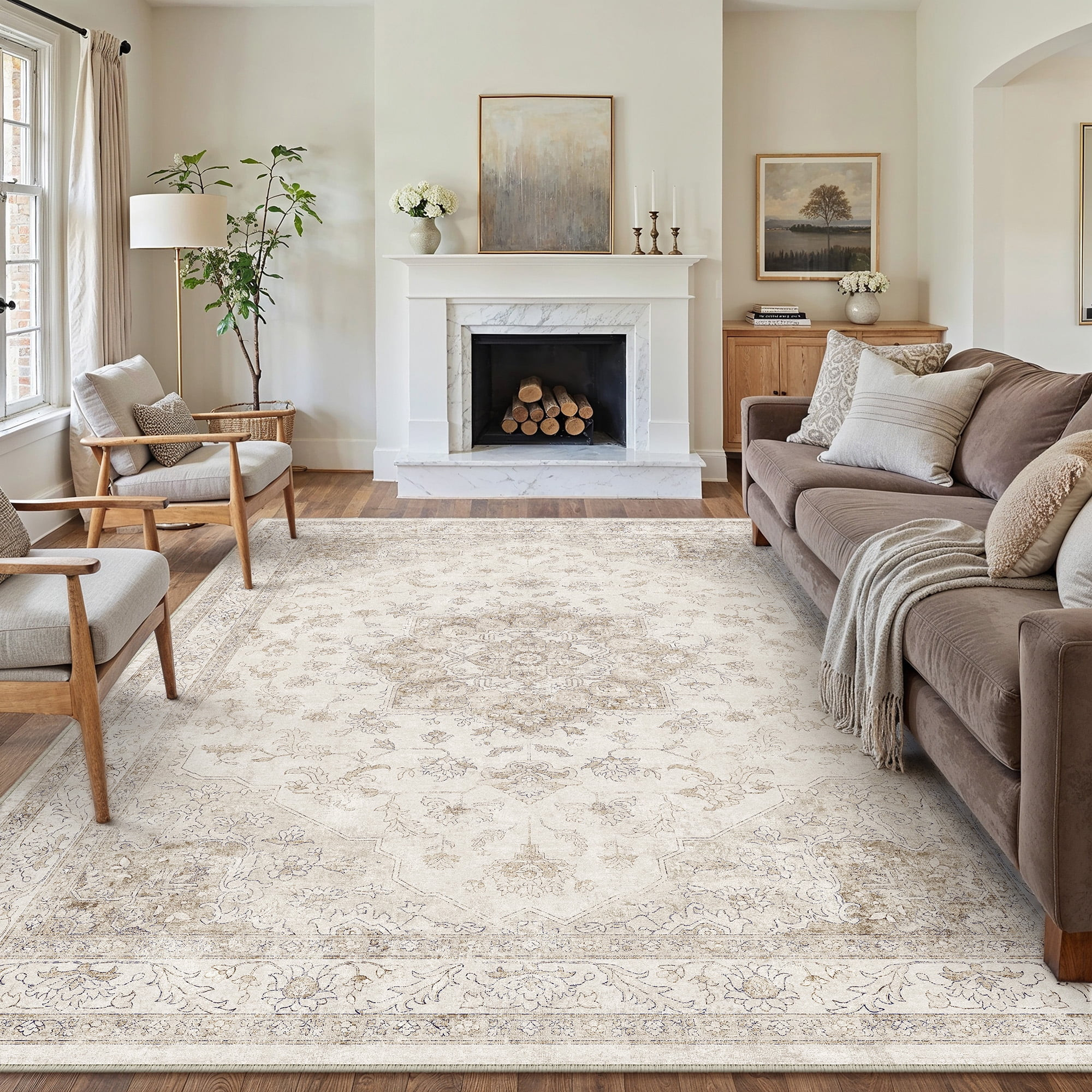 WIPONKEN 8x10 Area Rugs for Living Room Bedroom Dining Room Office Farmhouse, Machine Washable No... | Walmart (US)