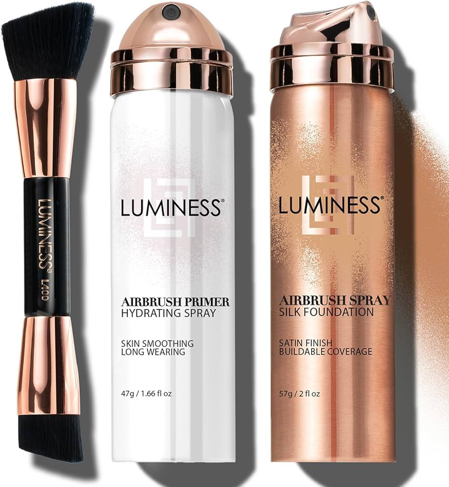 LUMINESS Silk Airbrush Spray Foundation Makeup Starter Kit - Full Coverage Foundation, Primer & D... | Amazon (US)