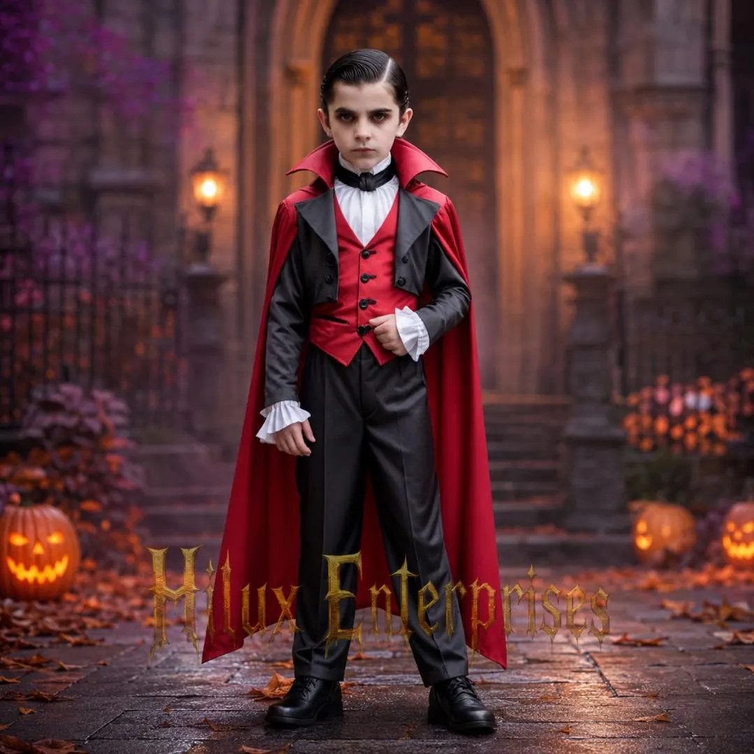 Kids Vampire Costume, Boys Dracula Costume with Velvet Cape, Toddler Vampire Halloween Outfit | Etsy (Global)