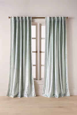 Adelina Piped Velvet Woven Curtain | Anthropologie (US)