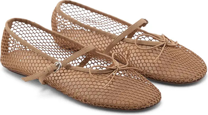 Buckle Strap Fishnet Ballet Flat (Women) | Nordstrom