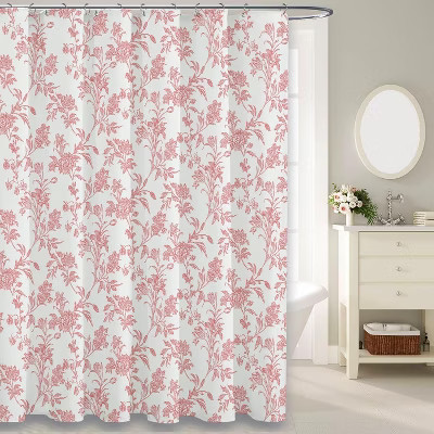 Pink Shower Curtain Floral Cotton Cottagecore Shower Curtain for Bathroom 70.8x70.8 Inch | Target