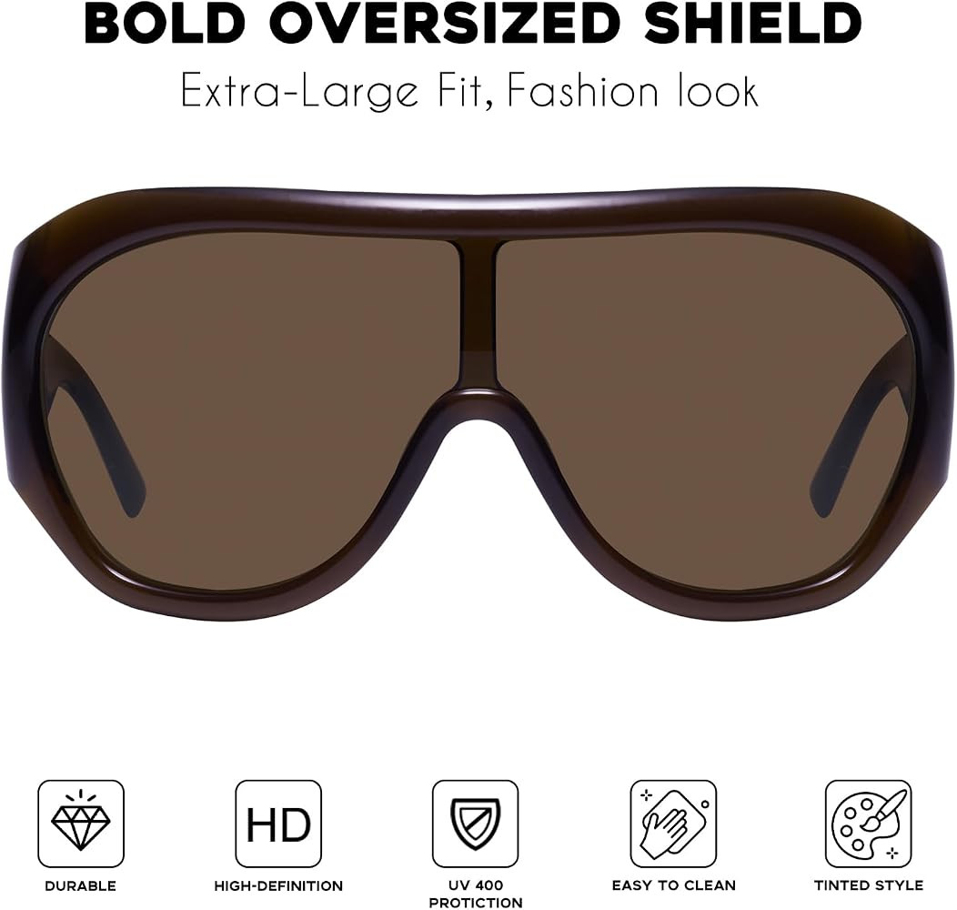 mosanana Trendy Oversized Sunglasses for Women Wrap Around Shield MS52597 | Amazon (US)