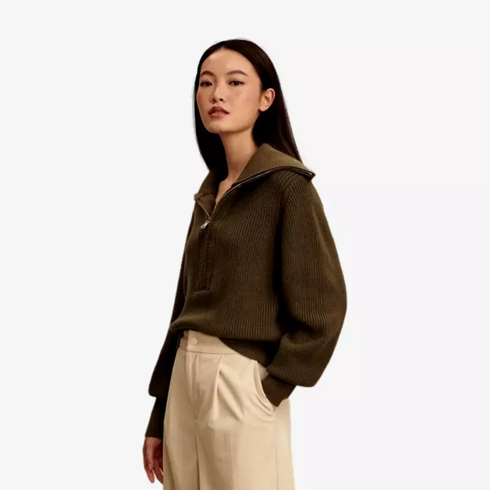 Maura Half Zip Rib Knit Women's Golf Sweater | PGA TOUR Superstore