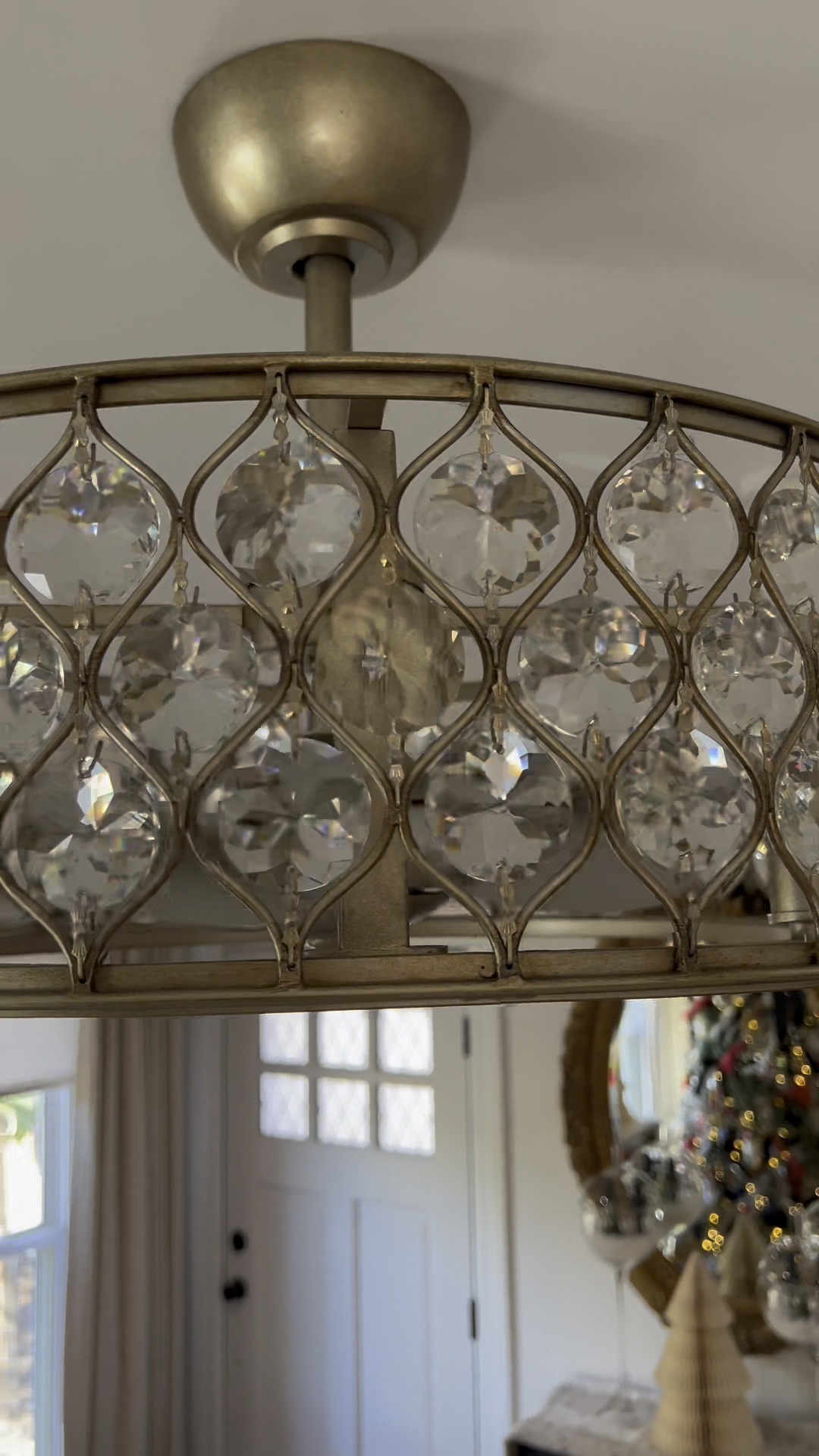 Elegance of beauty form andfunction, this stunning chandelier/fan has six different speeds reverse air. The champagne, color and crystals make it absolutely a statement piece for any room!


#celingfan
#fandlier 

#LTKSeasonal #LTKHome
