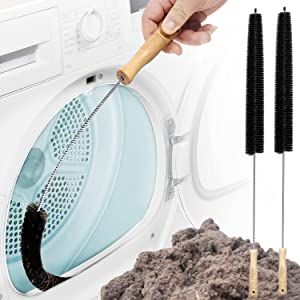 Holikme 2 Pack Dryer Vent Cleaner Kit Dryer Lint Brush Vent Trap Cleaner Long Flexible Refrigerat... | Amazon (US)