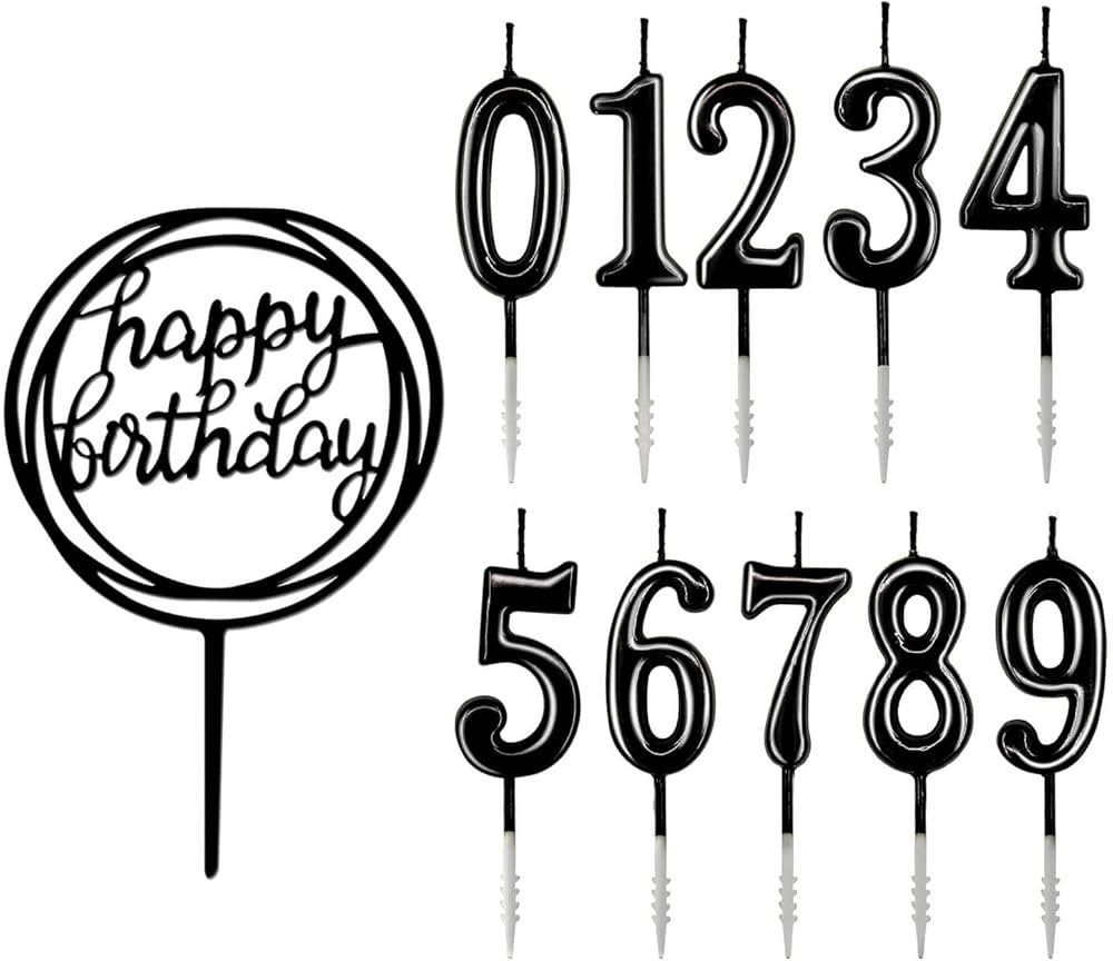 10-Pieces Number Birthday Candles - Birthday Candles, Number 0-9 Glitter Cake Topper Decoration f... | Amazon (US)