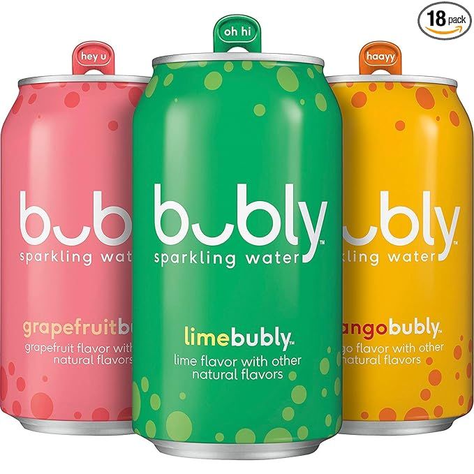 bubly Sparkling Water, Tropical Thrill Variety Pack, 12 fl oz Cans (18 Pack) | Amazon (US)