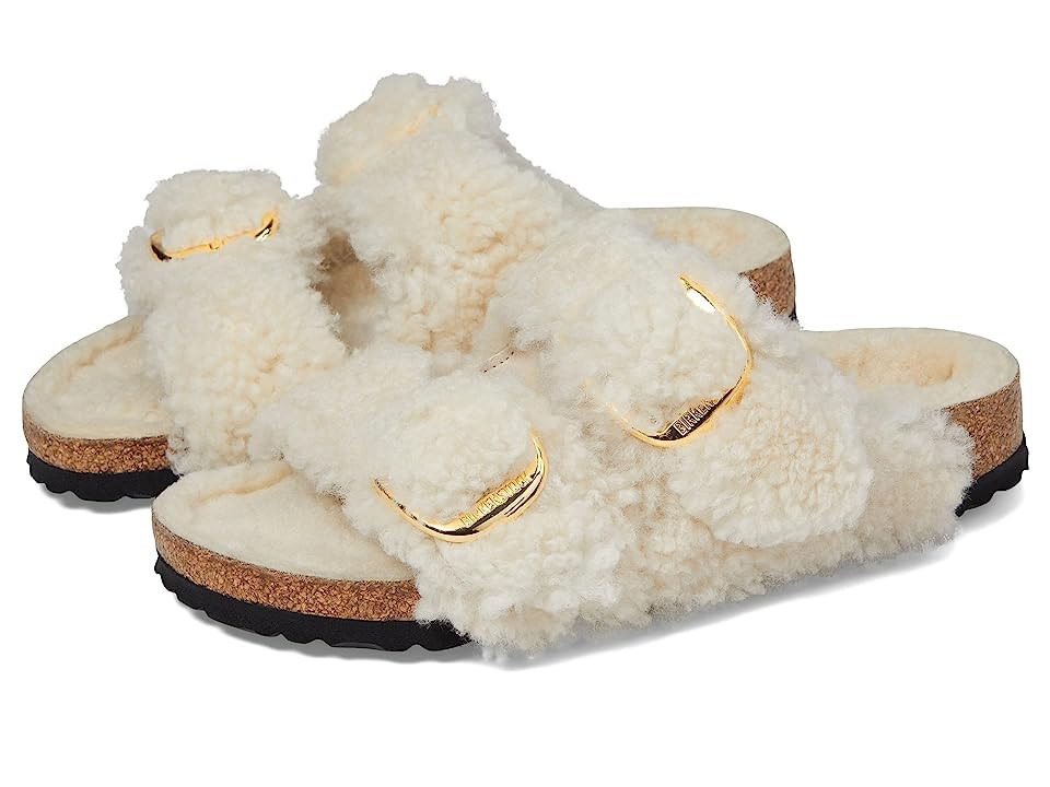 Birkenstock Arizona Big Buckle Teddy (Eggshell) Women's Shoes | Zappos