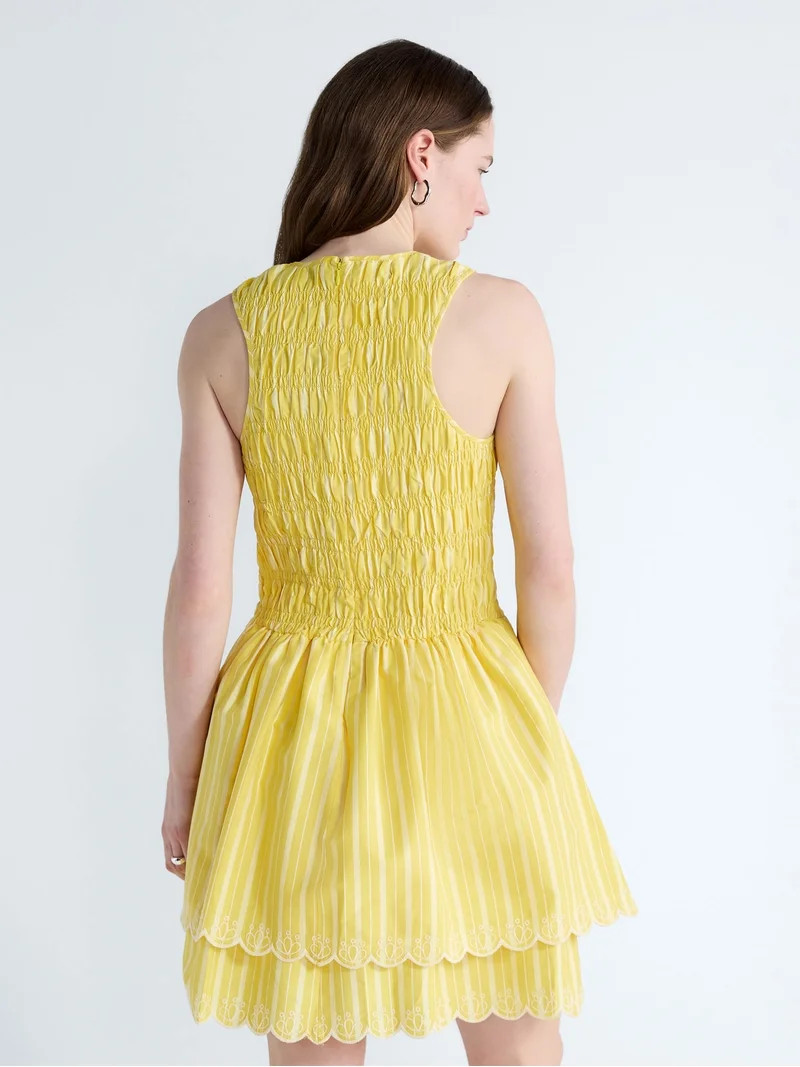 Free Assembly Women's and Women's Plus Smocked Cotton Sleeveless Mini Dress, Sizes XS-4X | Walmart (US)